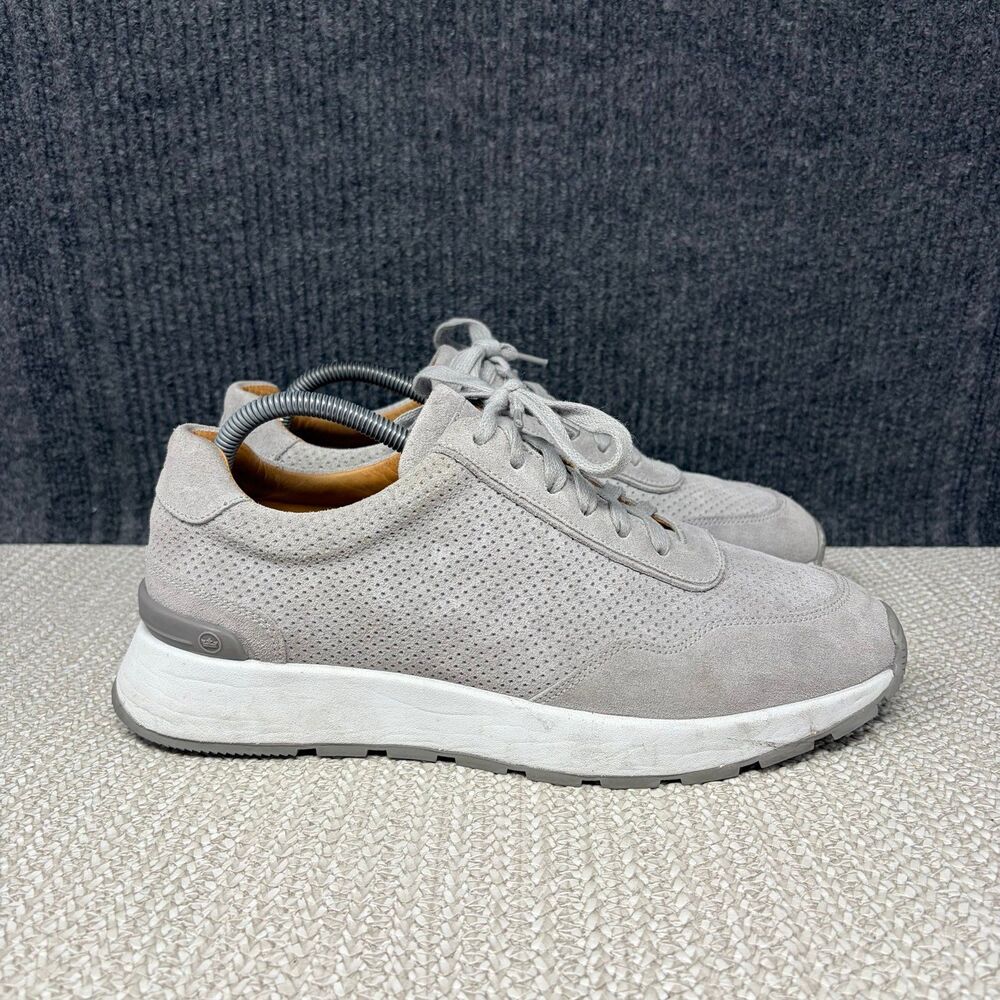 Peter Millar Wayfare Runner Pearl Grey Suede Leather Casual Shoes Men’s 10 M
